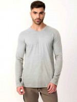 BASIC V NECK LONG SLEEVE SHIRT