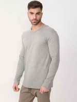 BASIC V NECK LONG SLEEVE SHIRT