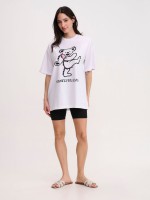 WOMEN OVERSIZE PRINTED TEE