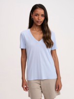 ESTELLE CUPRO TOUCH V NECK SHIRT