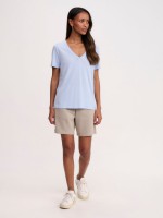 ESTELLE CUPRO TOUCH V NECK SHIRT