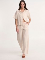 LINEN WIDE LEG PANTS