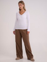 BASIC V NECK RIB-WOMEN