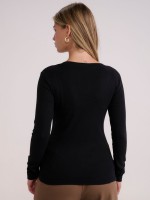 BASIC V NECK RIB-WOMEN