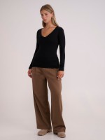 BASIC V NECK RIB-WOMEN