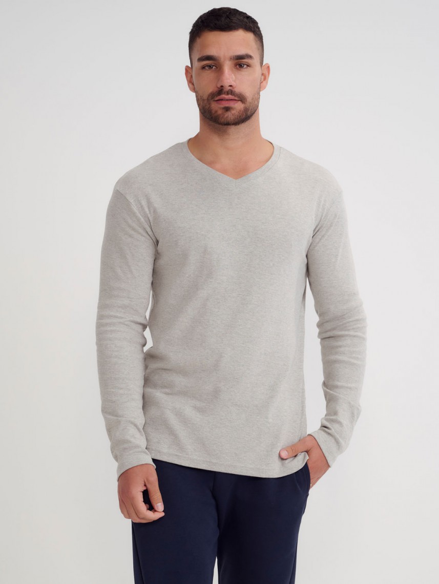 BASIC V NECK RIB-MEN