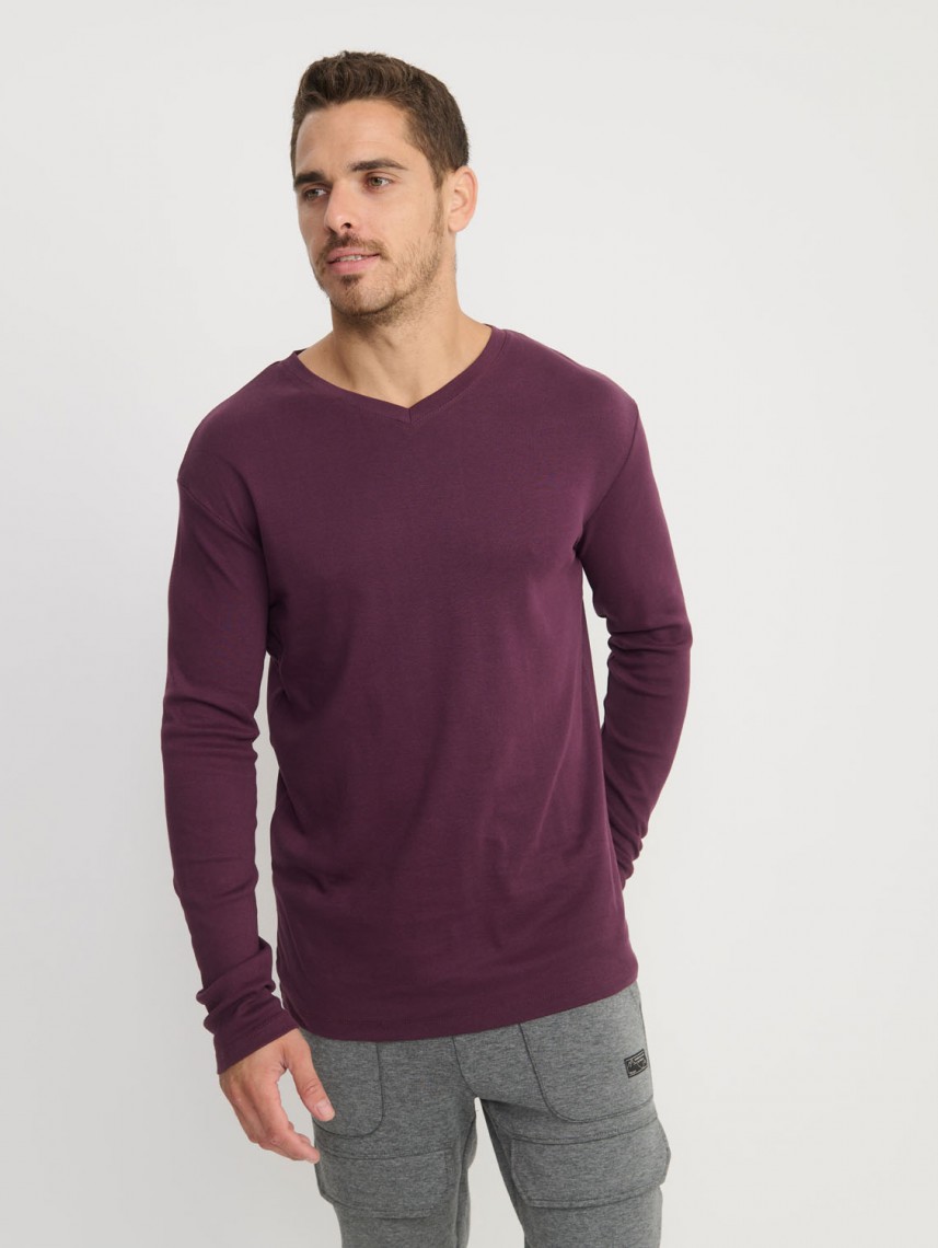 BASIC V NECK RIB-MEN