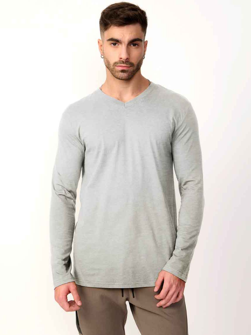 BASIC V NECK LONG SLEEVE SHIRT