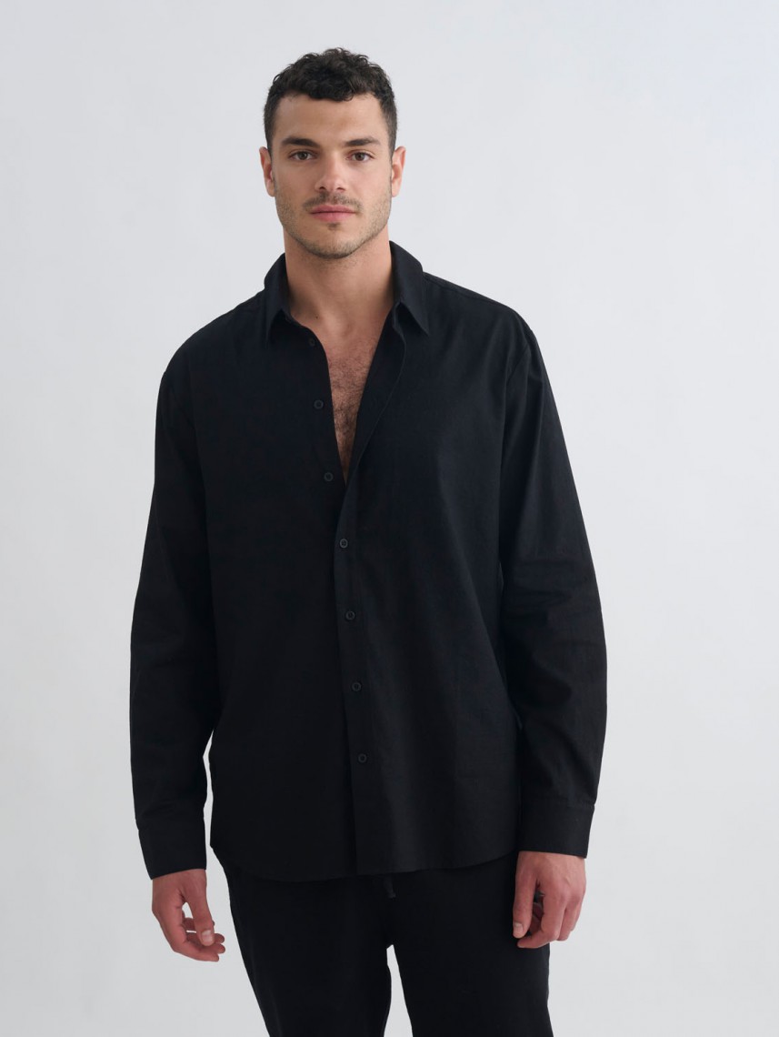MEN LONG SLEEVE LINEN SHIRT