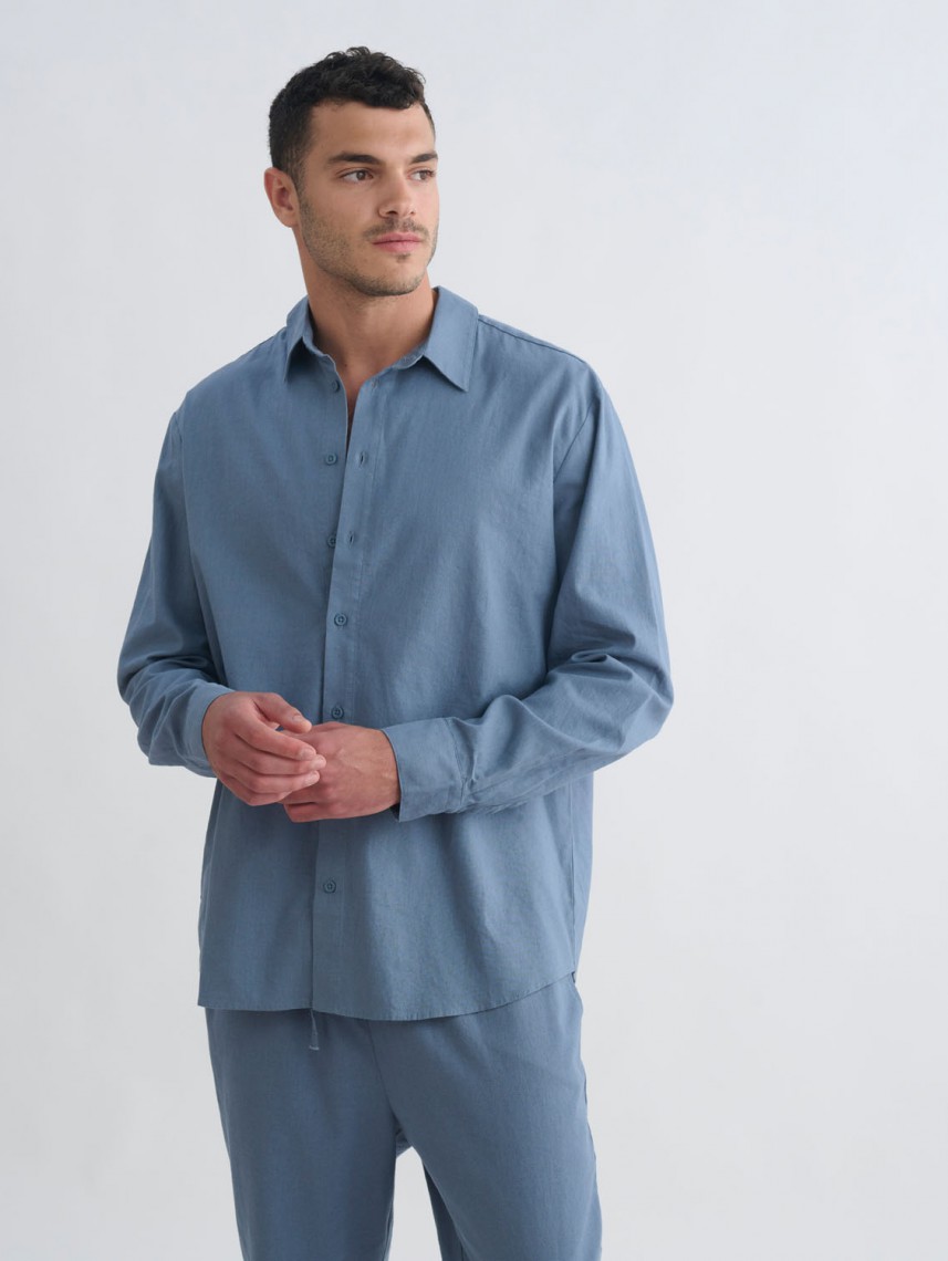 MEN LONG SLEEVE LINEN SHIRT