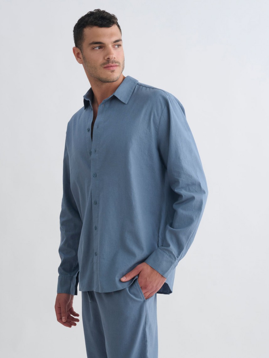 MEN LONG SLEEVE LINEN SHIRT