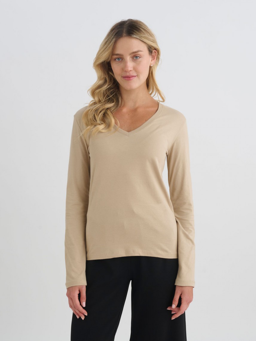 V- NECK LONG SLEEVE SHIRT