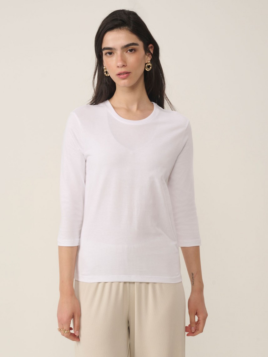 3/4 LENGTH SLEEVE BASIC SHIRT
