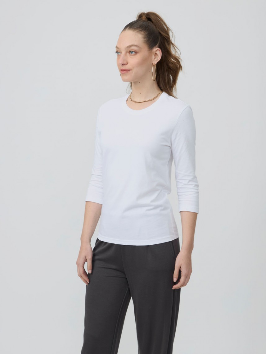3/4 LENGTH SLEEVE BASIC SHIRT