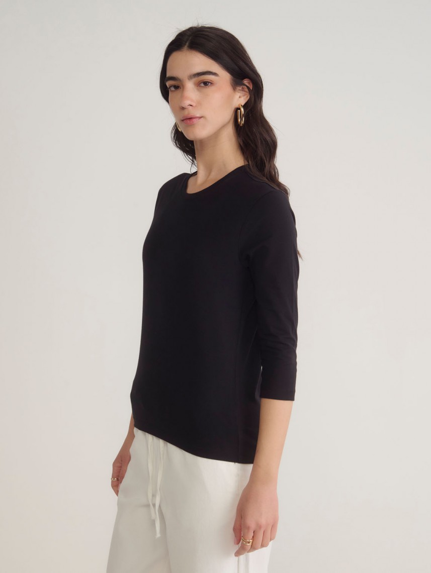 3/4 LENGTH SLEEVE BASIC SHIRT