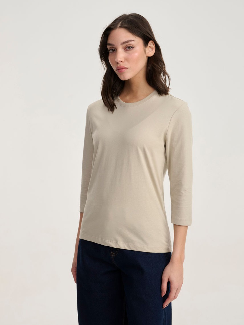 3/4 LENGTH SLEEVE BASIC SHIRT