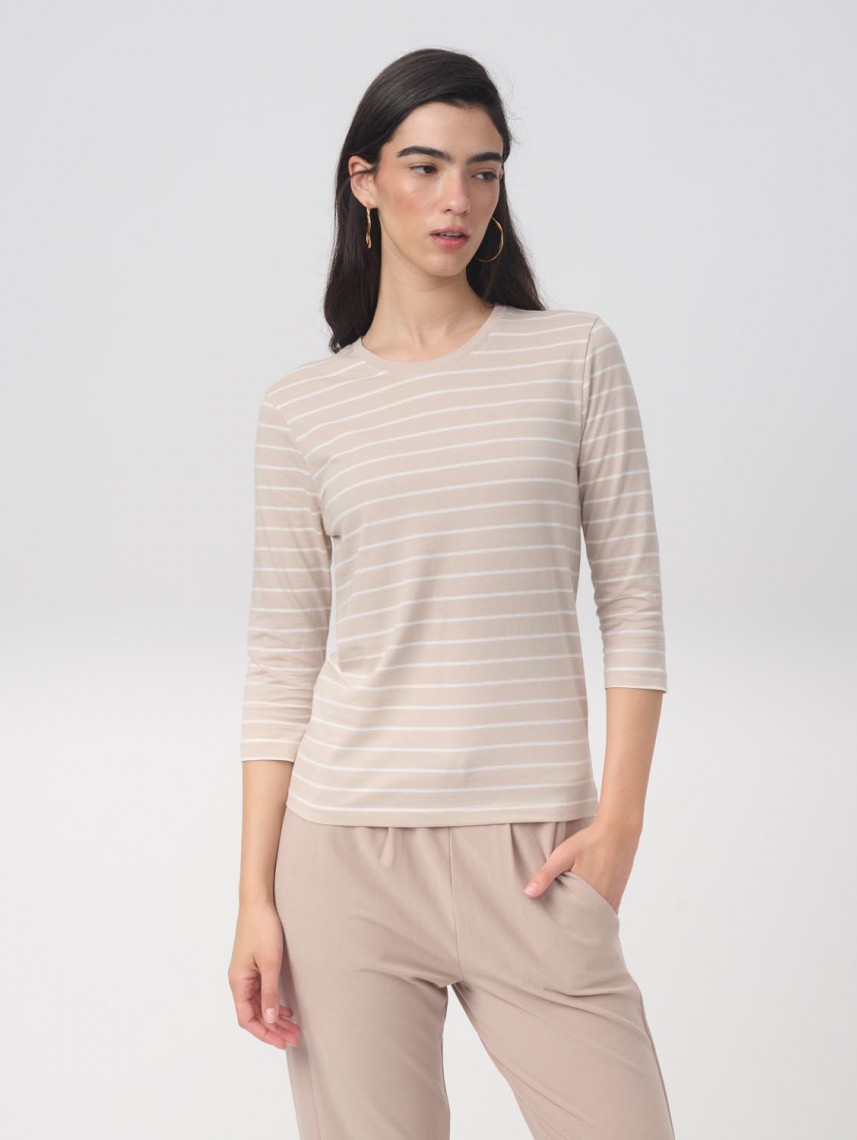 3/4 LENGTH SLEEVE BASIC SHIRT