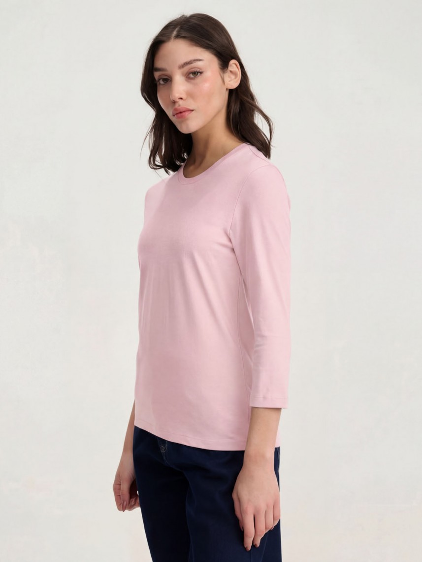 3/4 LENGTH SLEEVE BASIC SHIRT