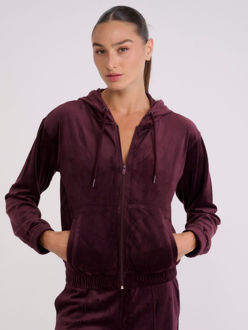 GLOSSY VELOUR CARDIGAN