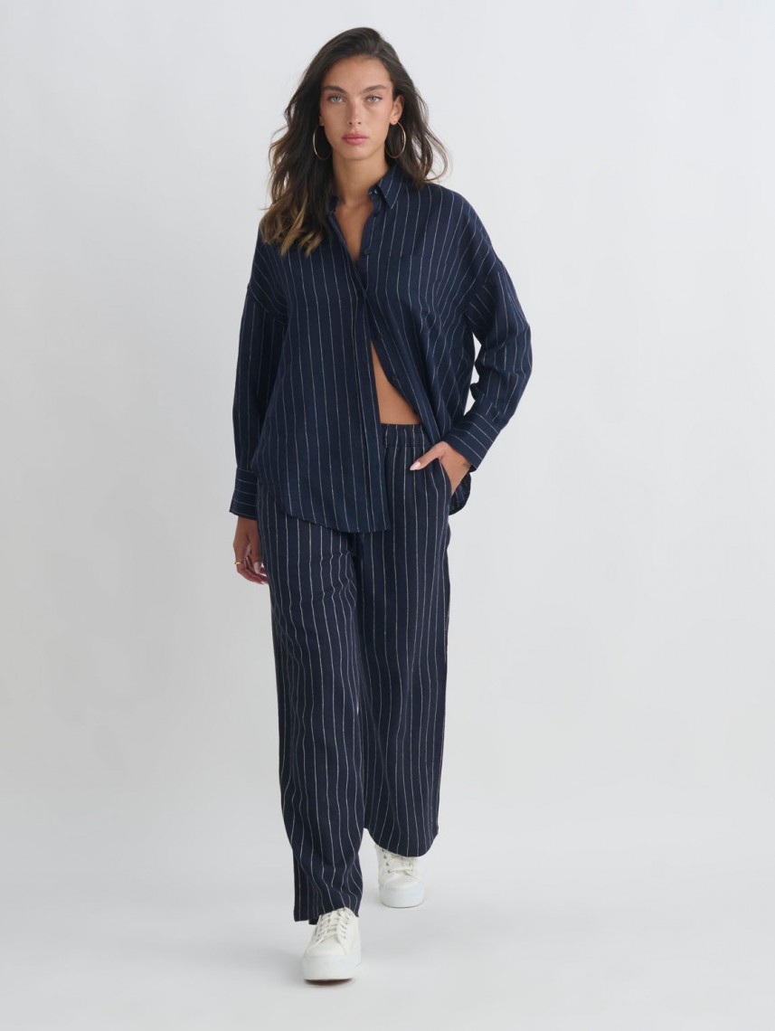 LINEN WIDE LEG PANTS