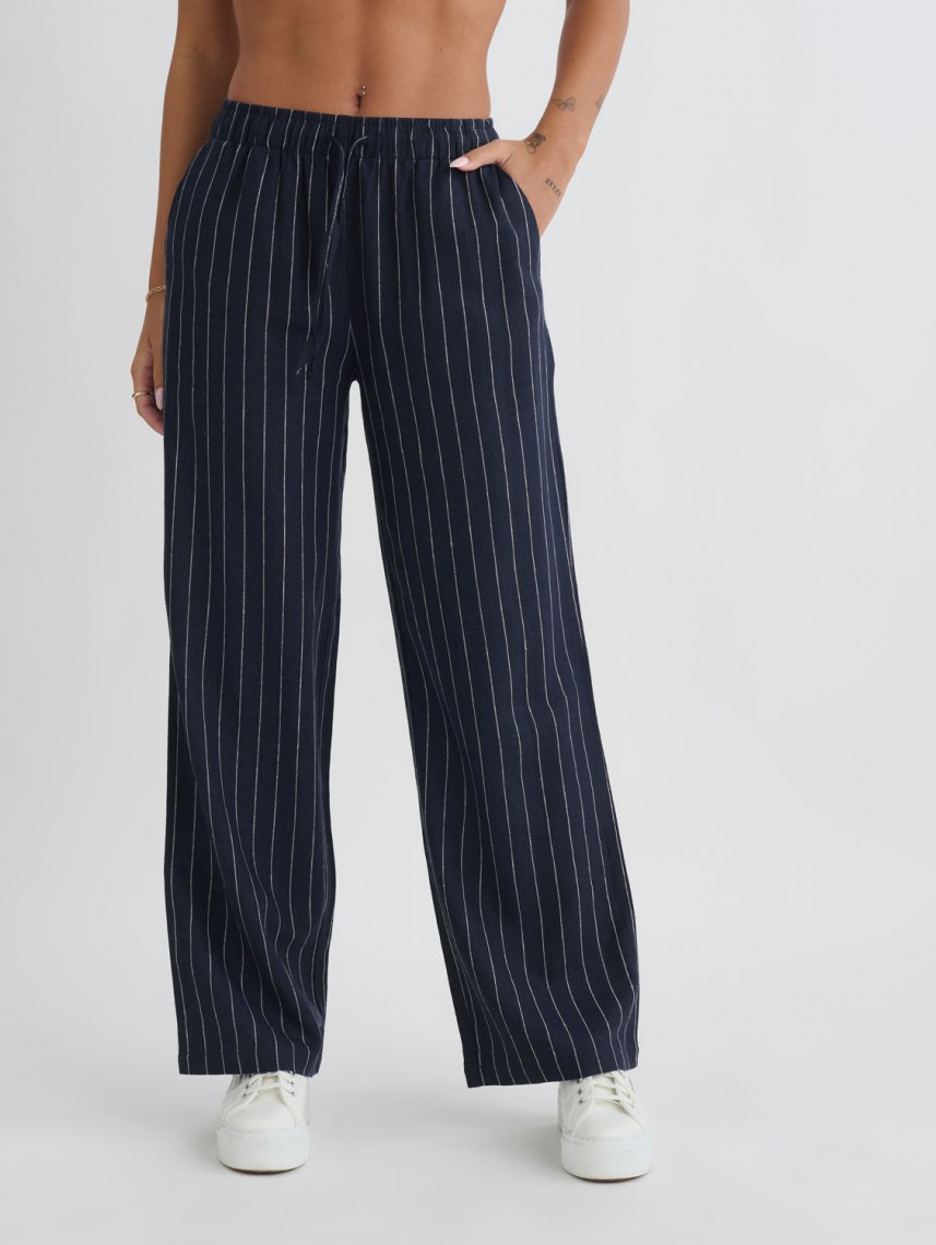 LINEN WIDE LEG PANTS