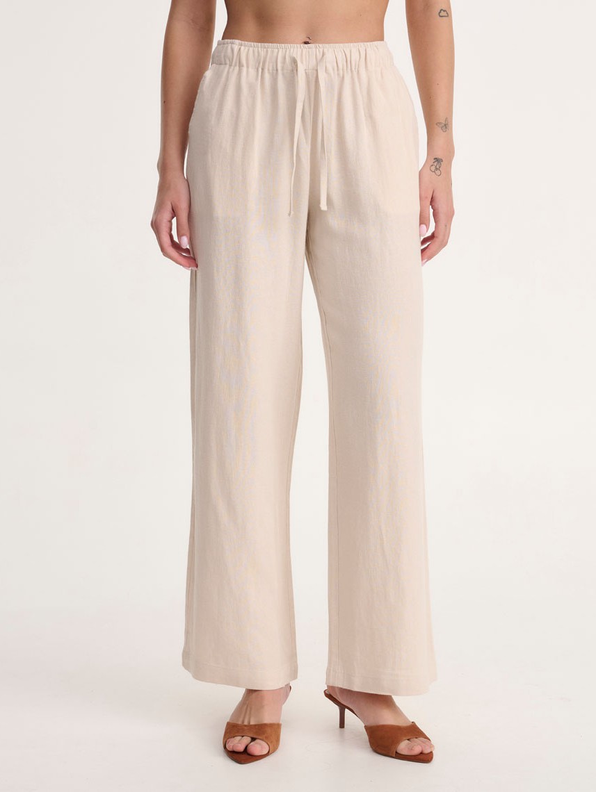 LINEN WIDE LEG PANTS