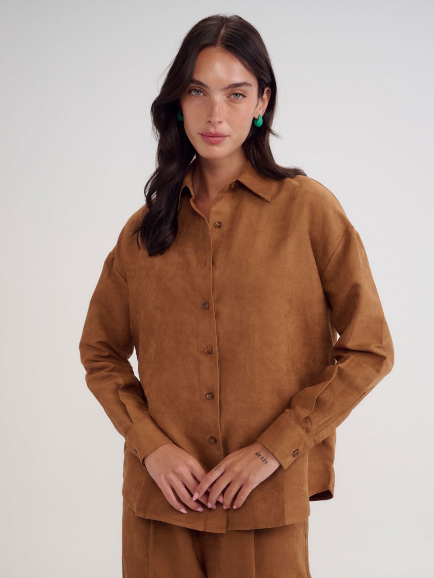THERON FAUX SUEDE SHIRT