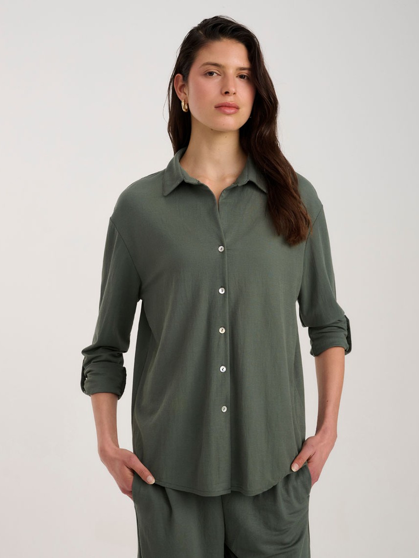 BE MINE BUTTON UP SHIRT