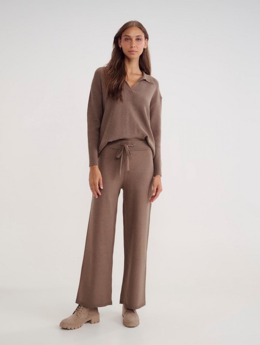 CAMELIA WIDE LEG KNITTED PANTS