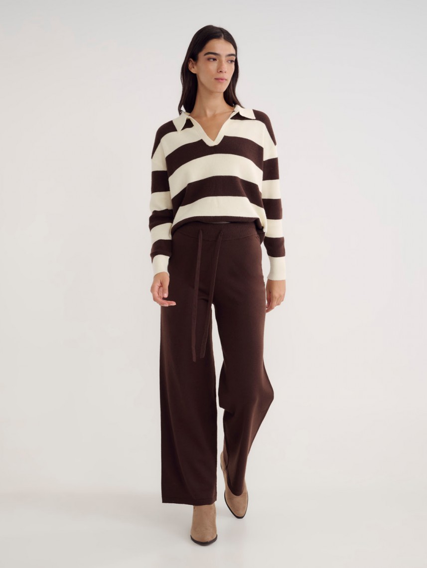 CAMELIA WIDE LEG KNITTED PANTS