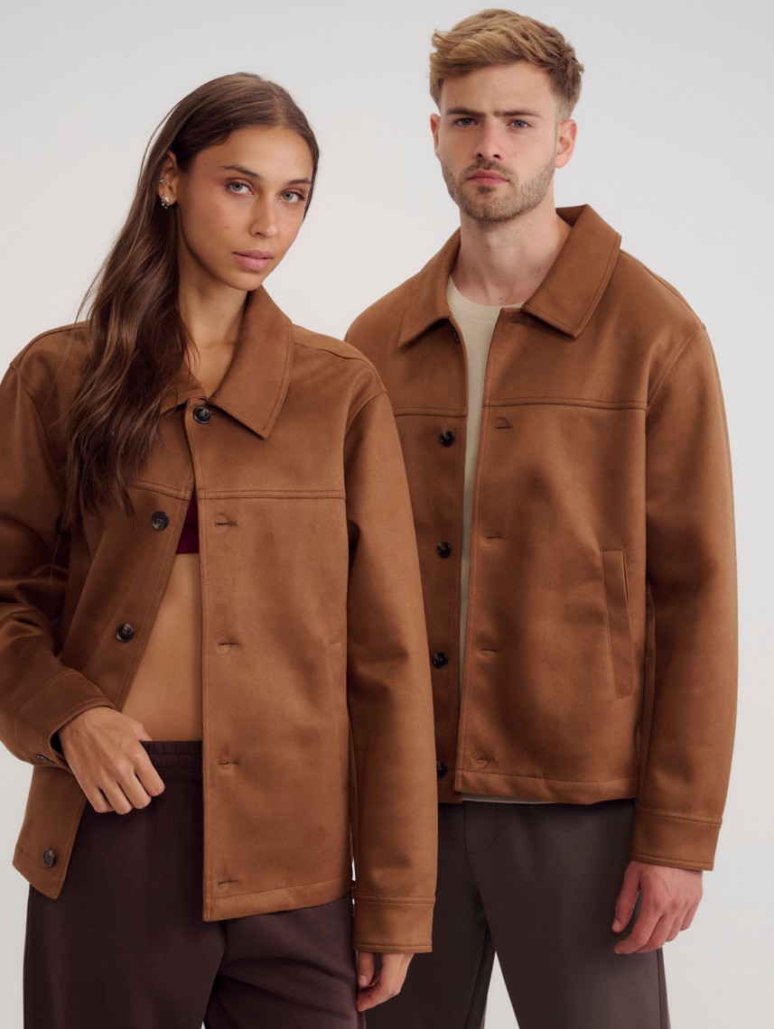 JUNO FAUX SUEDE SHORT COAT