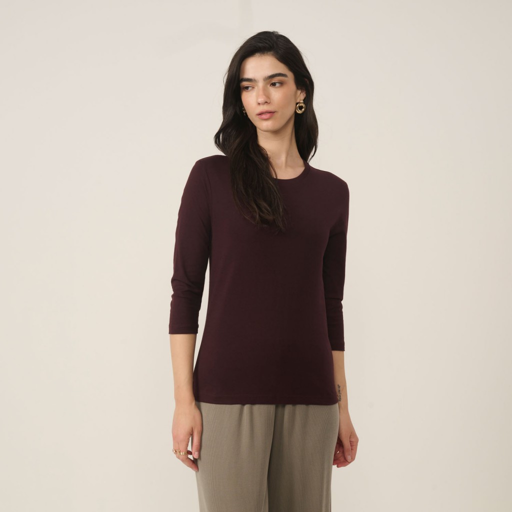 3/4 LENGTH SLEEVE BASIC SHIRT