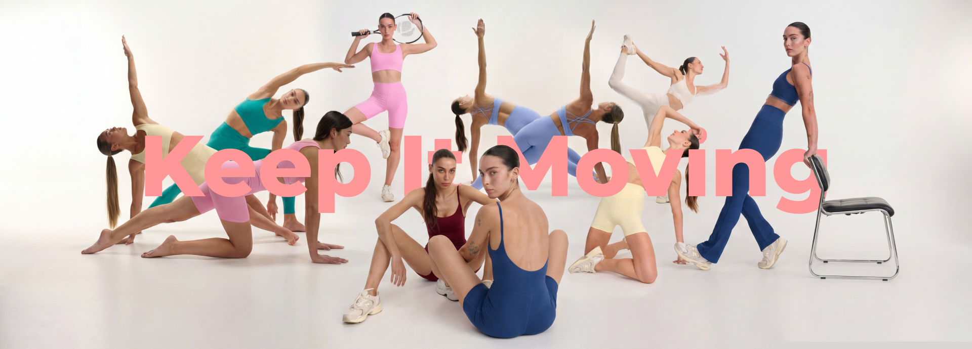 נשים בגדי ספורט באנר פרסומי