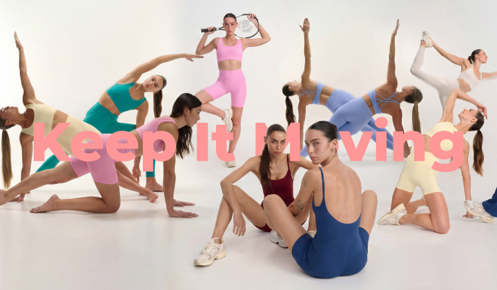 נשים בגדי ספורט באנר פרסומי